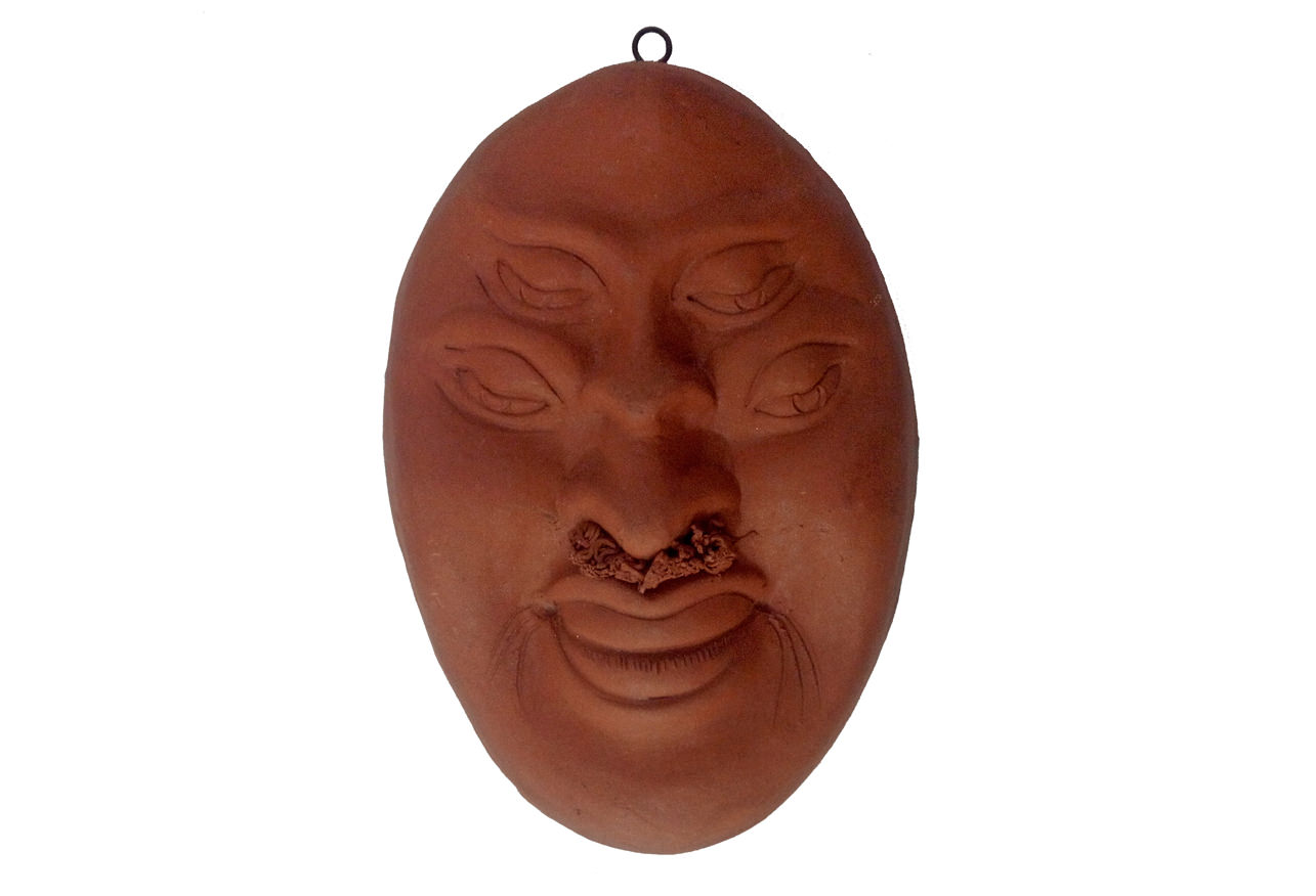 ABSTRACT FACE RED - terracotta mask