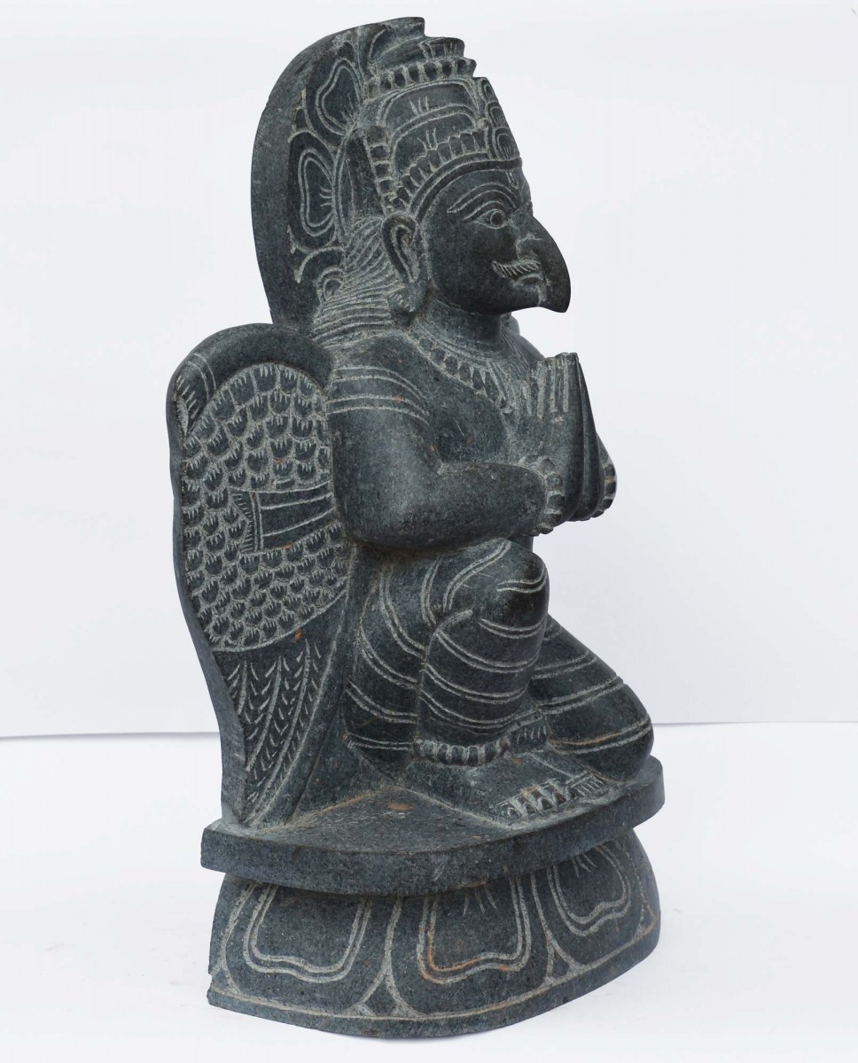 Black Garuda stone statue 15.5 inch