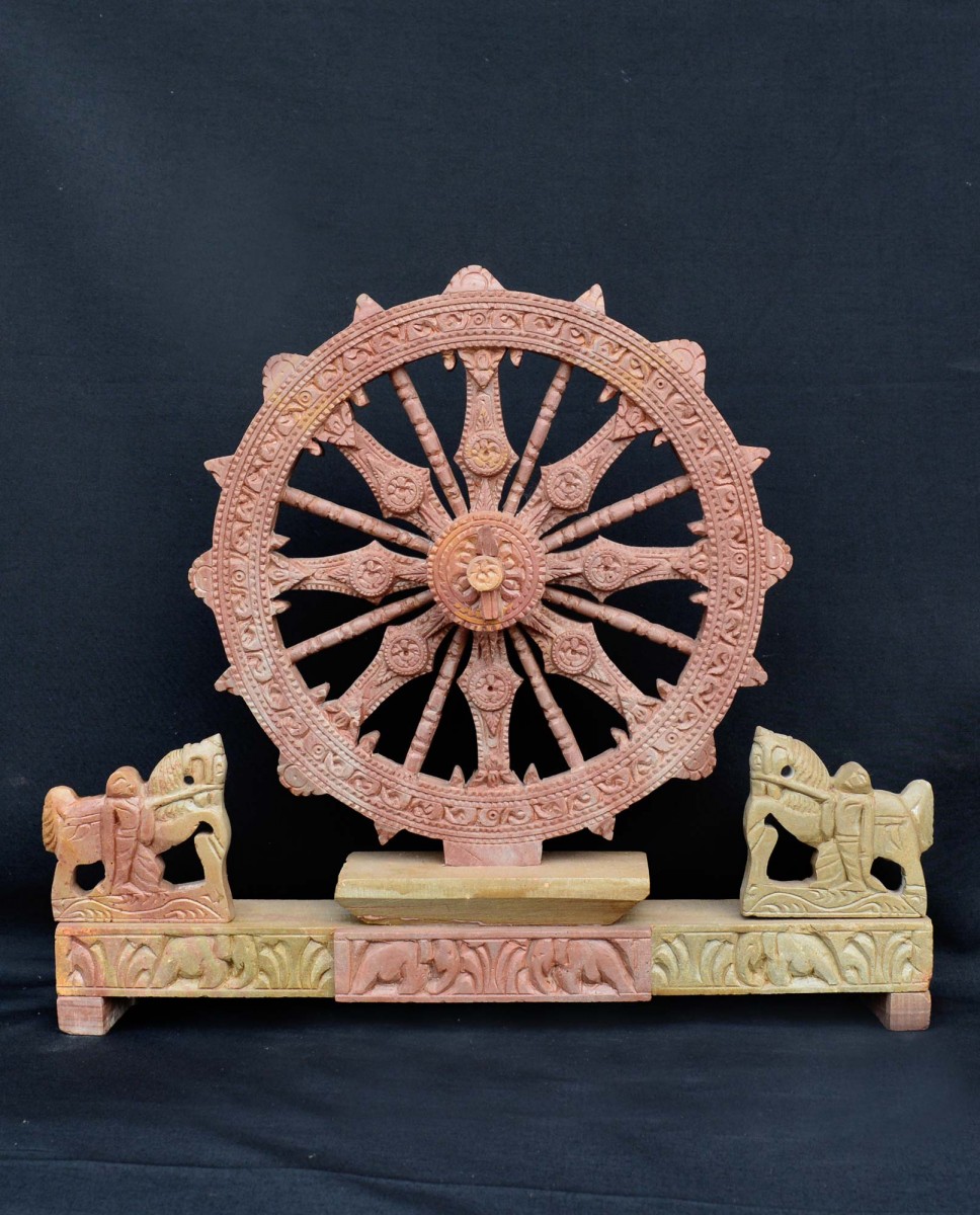 Konark wheel soap stone sculpture for home décor 10.5 inch