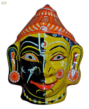 Large vintage Indian paper mache mask, handmade hand-painted folk art Hindu  god goddess mask, Andhra Pradesh wall hanging, folk art mask