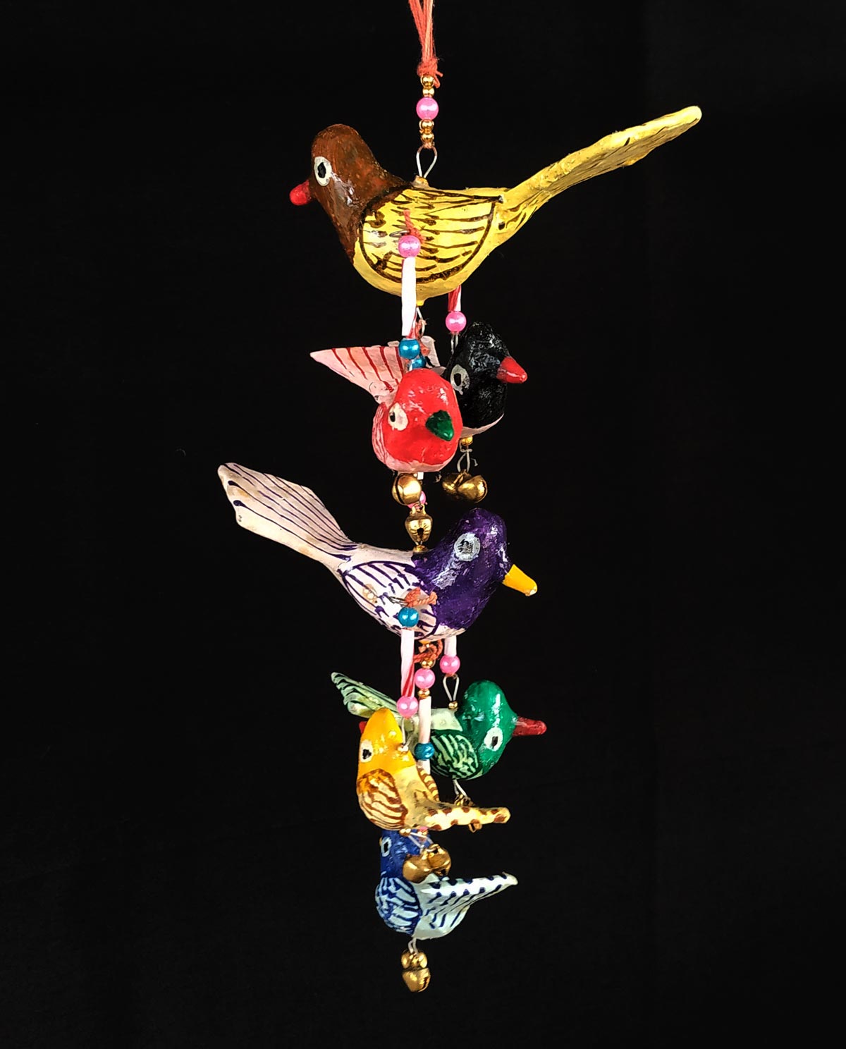 Paper Mache Hanging Birds7 Birds