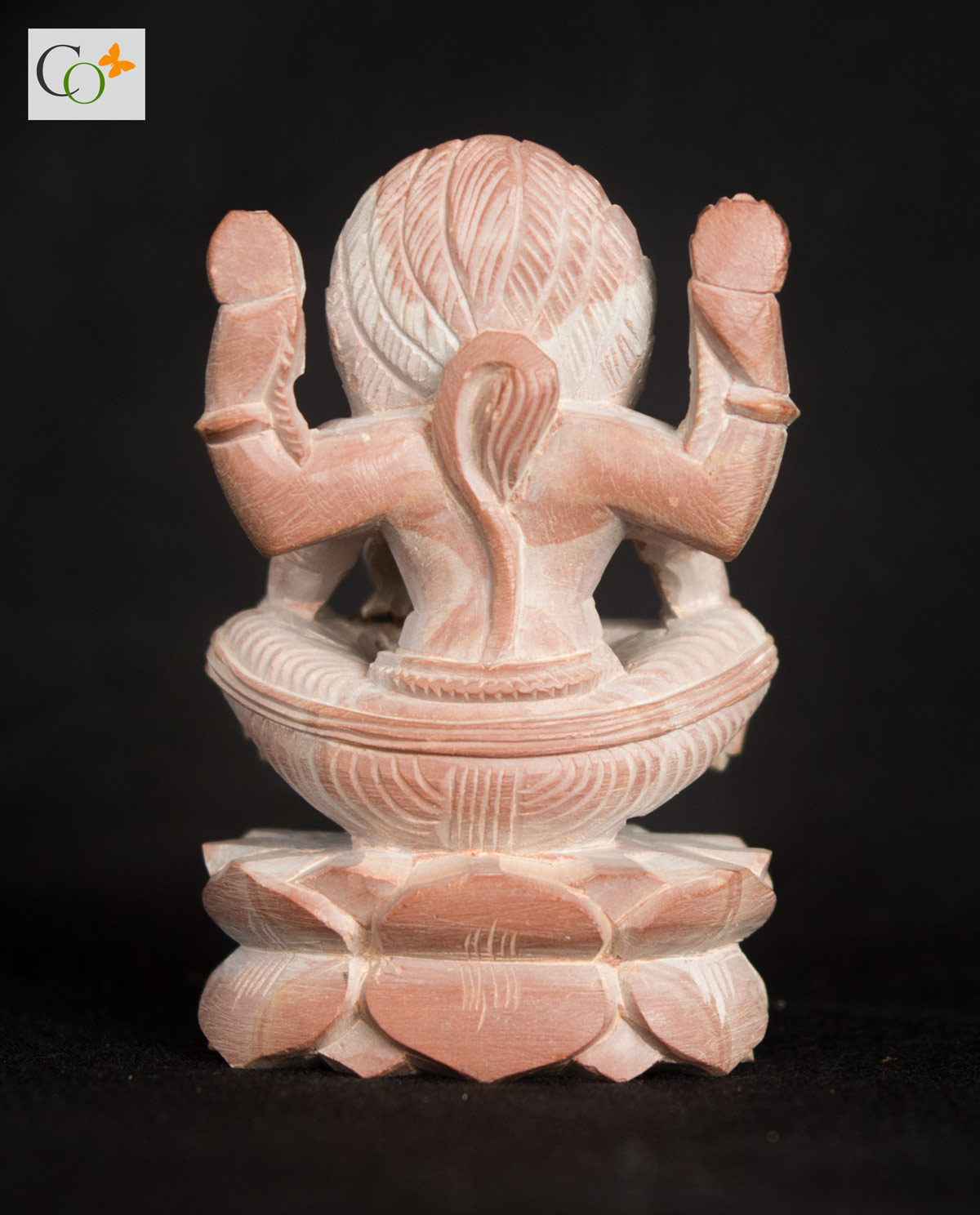 Soapstone Mini Lakshmi Sitting on Narasimha's Lap Idol 2.5 in