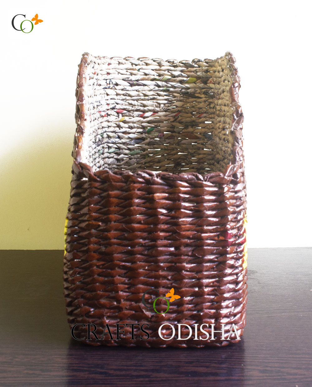Paper Strip Weaving Magazine Holder Organiser Crafts Odisha