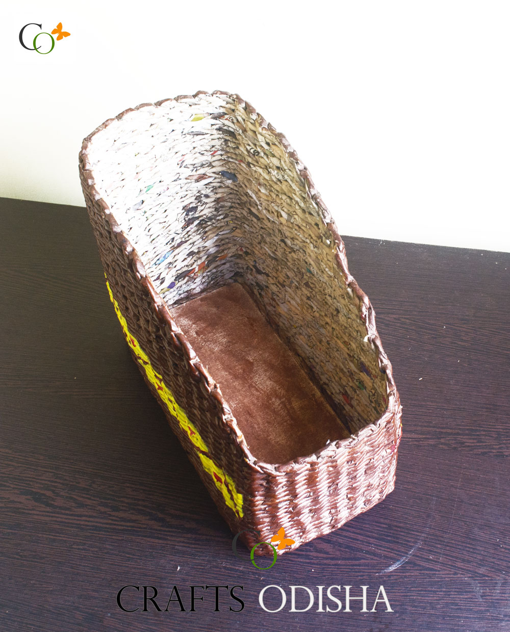 Paper Strip Weaving Magazine Holder Organiser Crafts Odisha