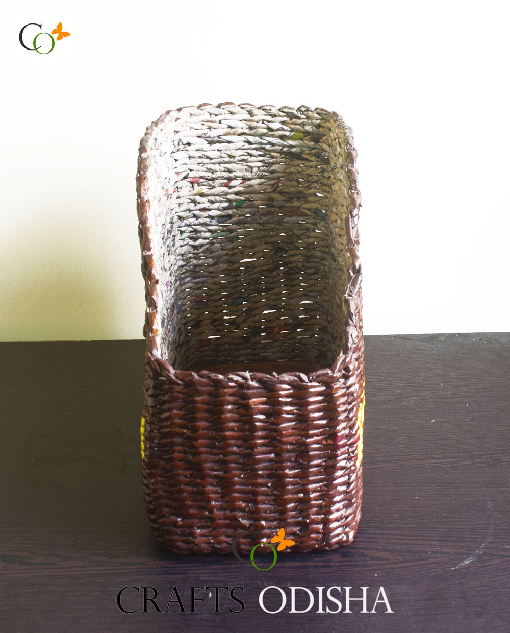 Paper Strip Weaving Magazine Holder Organiser Crafts Odisha