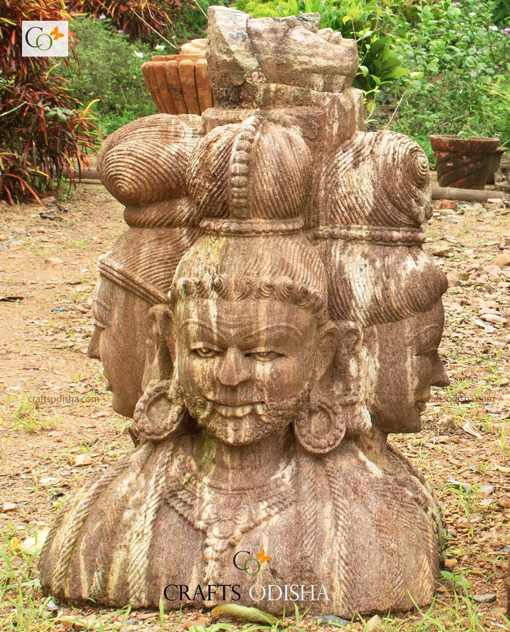 Sandstone Stone Mahakaleshwar God Statue Murti for Outdoor and Temple