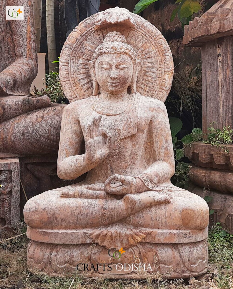 Gautam Buddha Statue Sitting Stone 2.5 ft - CRAFTS ODISHA