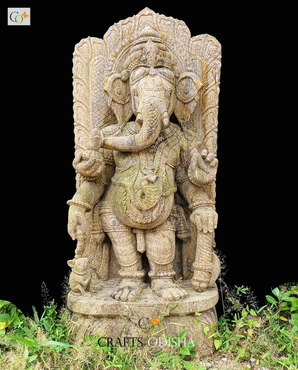 Vinayagar Stone Statue for Home 3 feet CRAFTS ODISHA