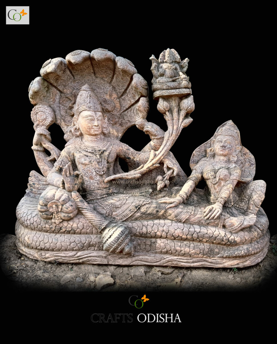 Infinite Serenity: Lord Vishnu Sleeping on Ananthan