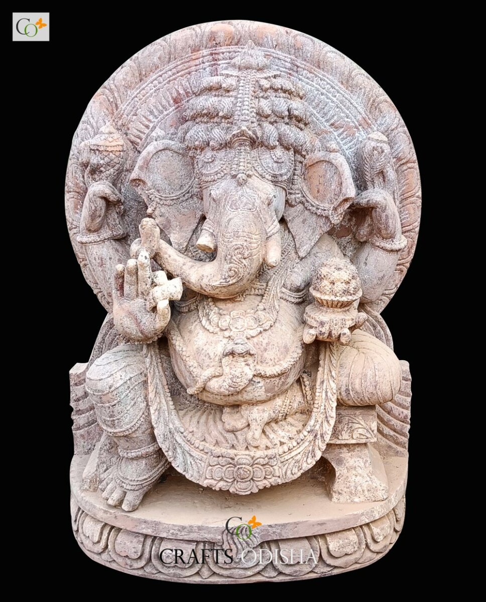 Vinayagar Statue Sand Stone for Home - CRAFTS ODISHA